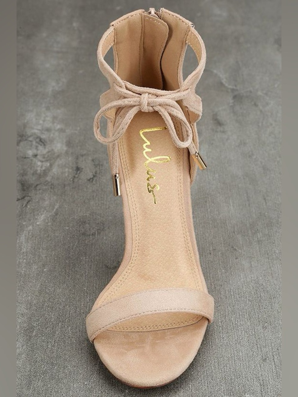 Lulu's Nude Ankle-Tie Stiletto Heels Size 7.5 - Picture 5 of 13